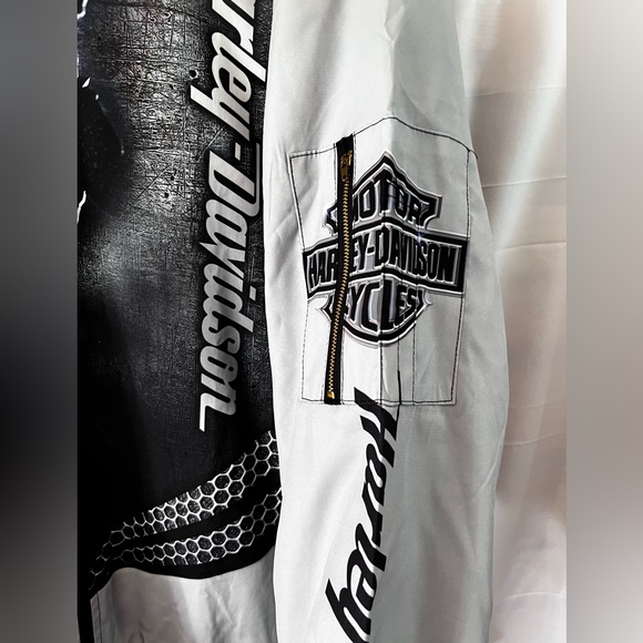 Harley Davidson Men’s 2XL Graphics Zip Slit Pockets Coat Jacket - Picture 4 of 14